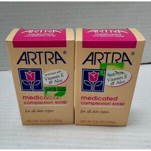 2x Pack of 2 ARTRA Medicated Complexion Soap, 3.6 oz NEW